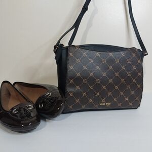 NINE WEST Dark Brown and Cream Color Women's Bag